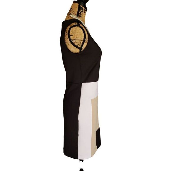 Women's Sleeveless Sheath Dress Size 6 Colorblocked Midi Designer NWOT - Picture 3 of 7